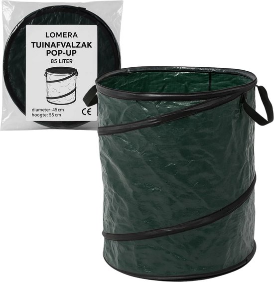 Lomera Pop-Up Tuinafvalzak - Tuinafvalzak 85 Liter - Draaghengsels - Rond Ontwerp - Herbruikbare Afvalzak - Tuin Opruimen - Bladeren Opruimen - Tuinonderhoud van Lomera — afbeelding 4