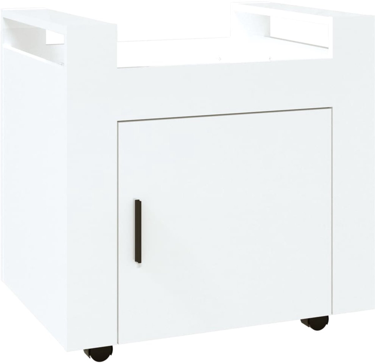 vidaXL - Bureaukastje - 60x45x60 - cm - bewerkt - hout - hoogglans - wit