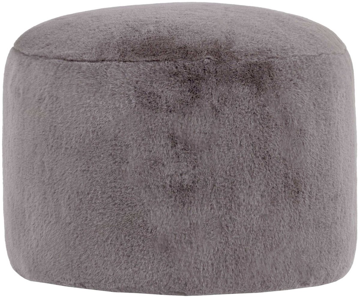 icon - Milano Poef - Ronde Zitzak Hocker - Fluffy Pluche Imitatiebont - Grijs