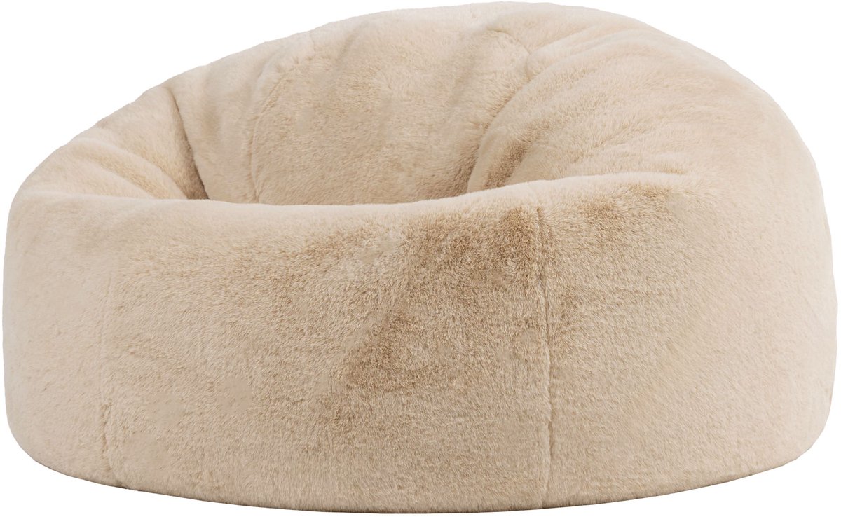 icon - Kingston Zitzak Fauteuil - Fluffy Pluche Imitatiebont - Crème