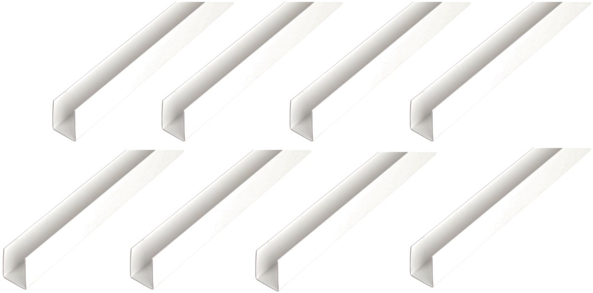 Alberts 8 x U-Profil, Aluminium, wit, 10 x 12 x 10 x 1 mm, lengte 1 m