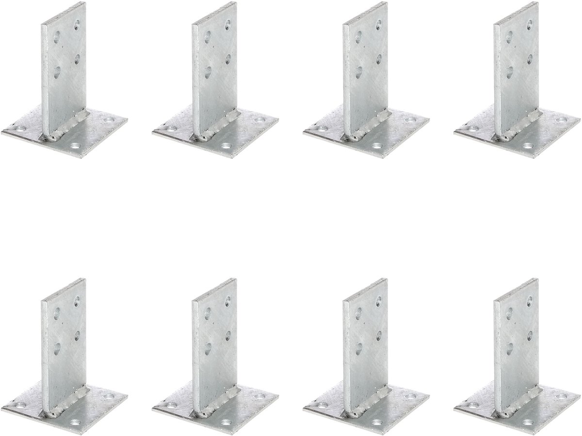 Alberts 8 x T-paaldrager mit Steg, Steg 130x80 mm, plaat 100 mm, thermisch verzinkt, voor opschroeven