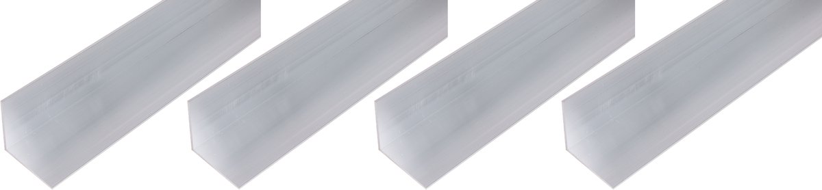 Alberts 4 x BA-Profil, hoekprofiel, aluminium, naturel, 80 x 80 x 3 mm, lengte 1 m