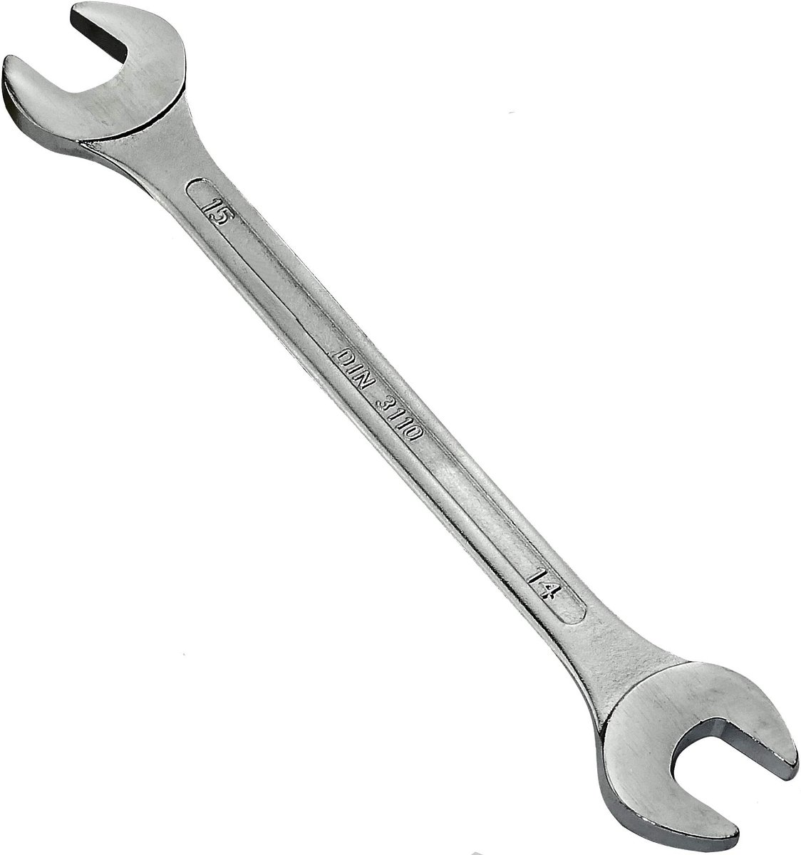 C45559 - Dubbele open eindmoersleutel 14x15mm - CR-V staal - Ergonomisch handvat - Zilver