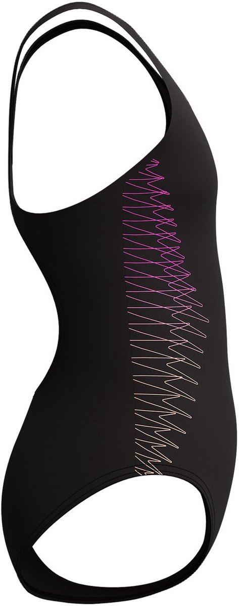 SPEEDO - eco placem muscleb bla/ora - Wedstrijd badpak meisjes - Zwart — afbeelding 5