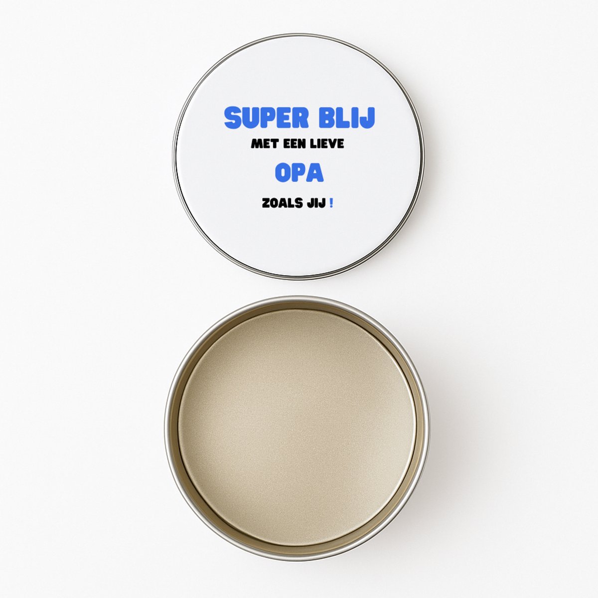 Hacebo® - super blij met een lieve opa zoals jij koektrommel rond - Opa - de liefste opa - koekblik – koektrommels – bewaarblik - snoeptrommel - verjaardag - cadeautje voor opa - opa artikelen - kado - geschenk - koek trommel - Ø 15 CM