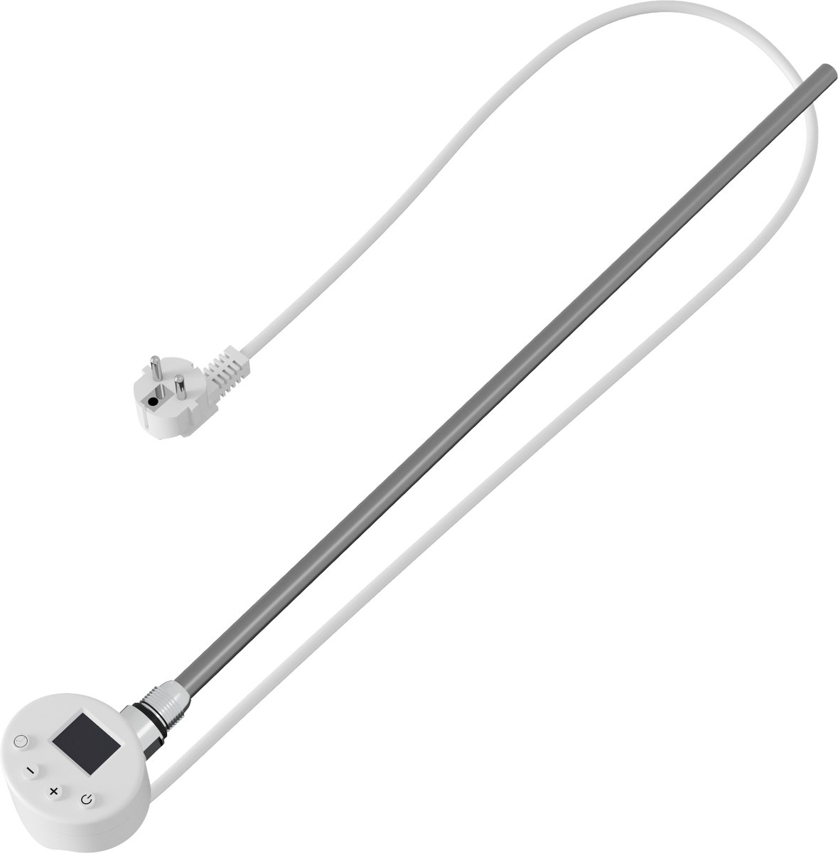 Granitan Elektrische Verwarmingselement voor Badkamer Radiator - 600W - LCD - Zwart