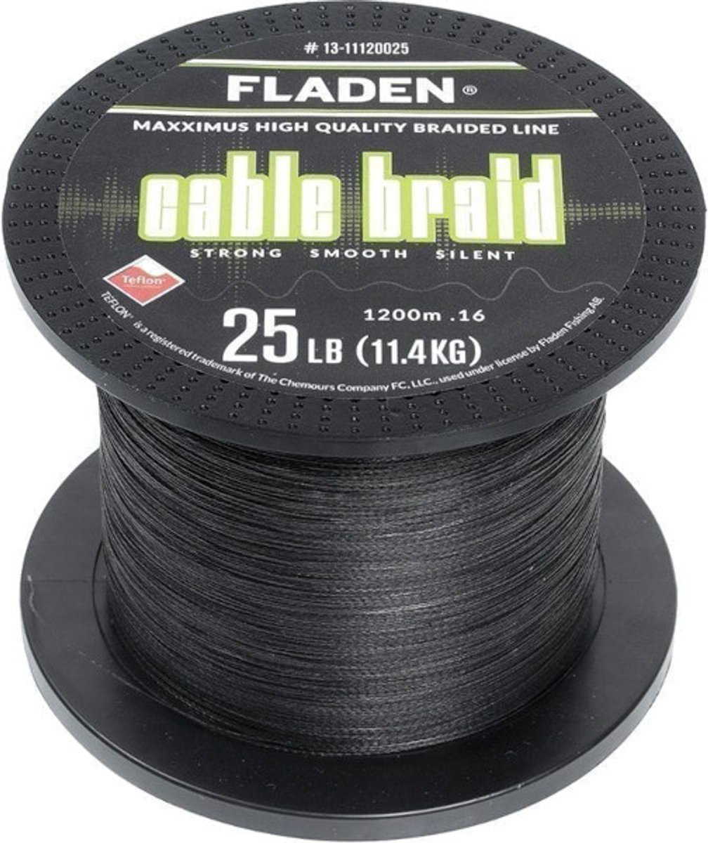 Fladen Maxximus Cable Braid Black 0,20mm (1200m) - Gevlochten Lijn