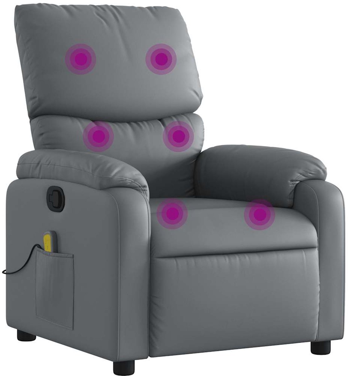 vidaXL Massagestoel - van - grijs - kunstleer