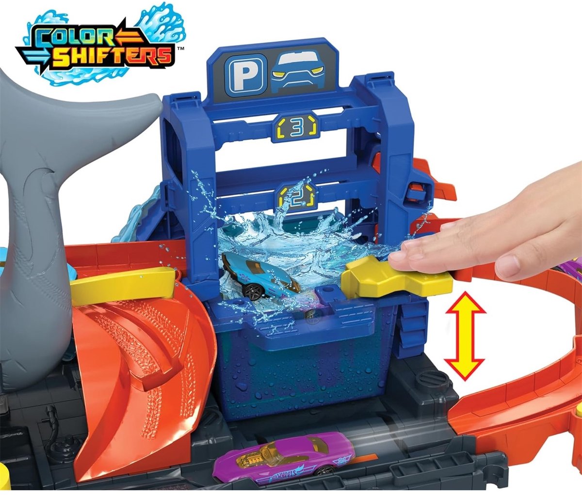 Hot Wheels City Haaienaanval in de autowasserette - Met speelgoedauto met kleurverrassing — afbeelding 18