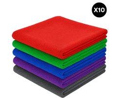 Cheqo® Microvezeldoeken - Microvezeldoekjes - Schoonmaakdoeken - 10 Stuks Microvezeldoeken - Poetsdoeken Microvezel - Huishoudelijke Doekjes - Herbruikbare Schoonmaakdoeken - Microvezeldoek Set
