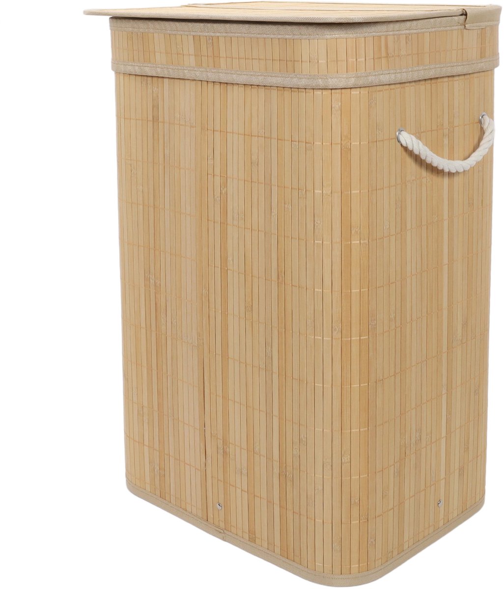 Bamboe wasmand met deksel LUVA, 80 l