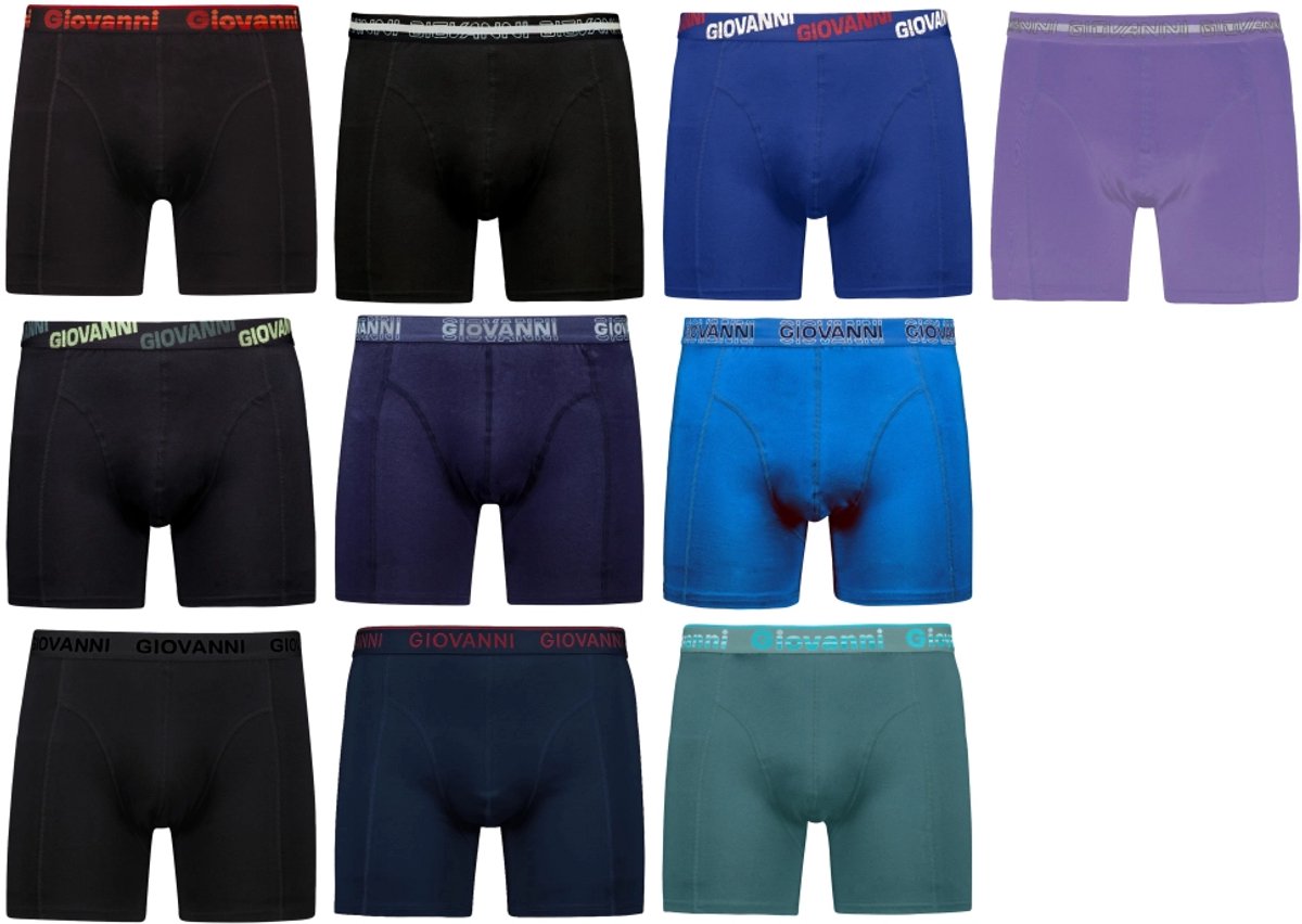 Giovanni 10-pak Heren Boxershorts katoen - M38 - Heren onderbroeken - Mannen ondergoed - S