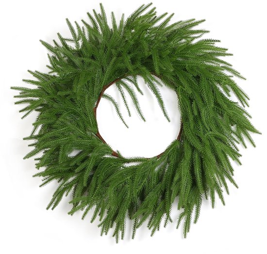 Set van 2 kerstkrans Memphis met ledverlichting op batterij 90cm