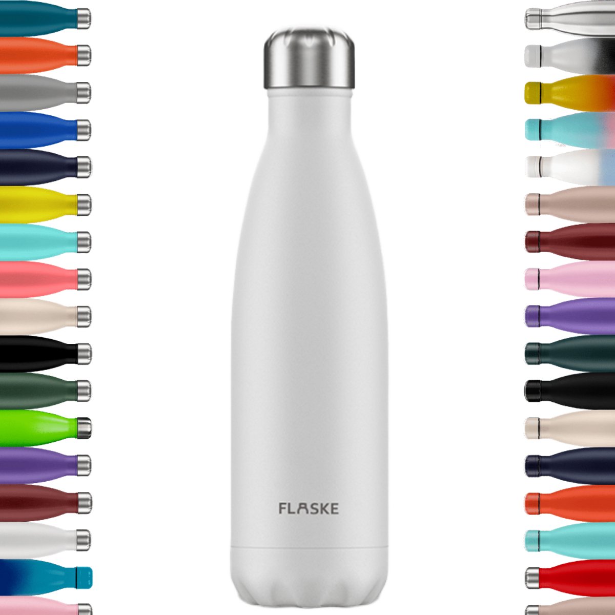 FLASKE Original 500ML - Ice - RVS Drinkfles van 500ML - Geschikt als waterfles, thermosfles en thermoskan