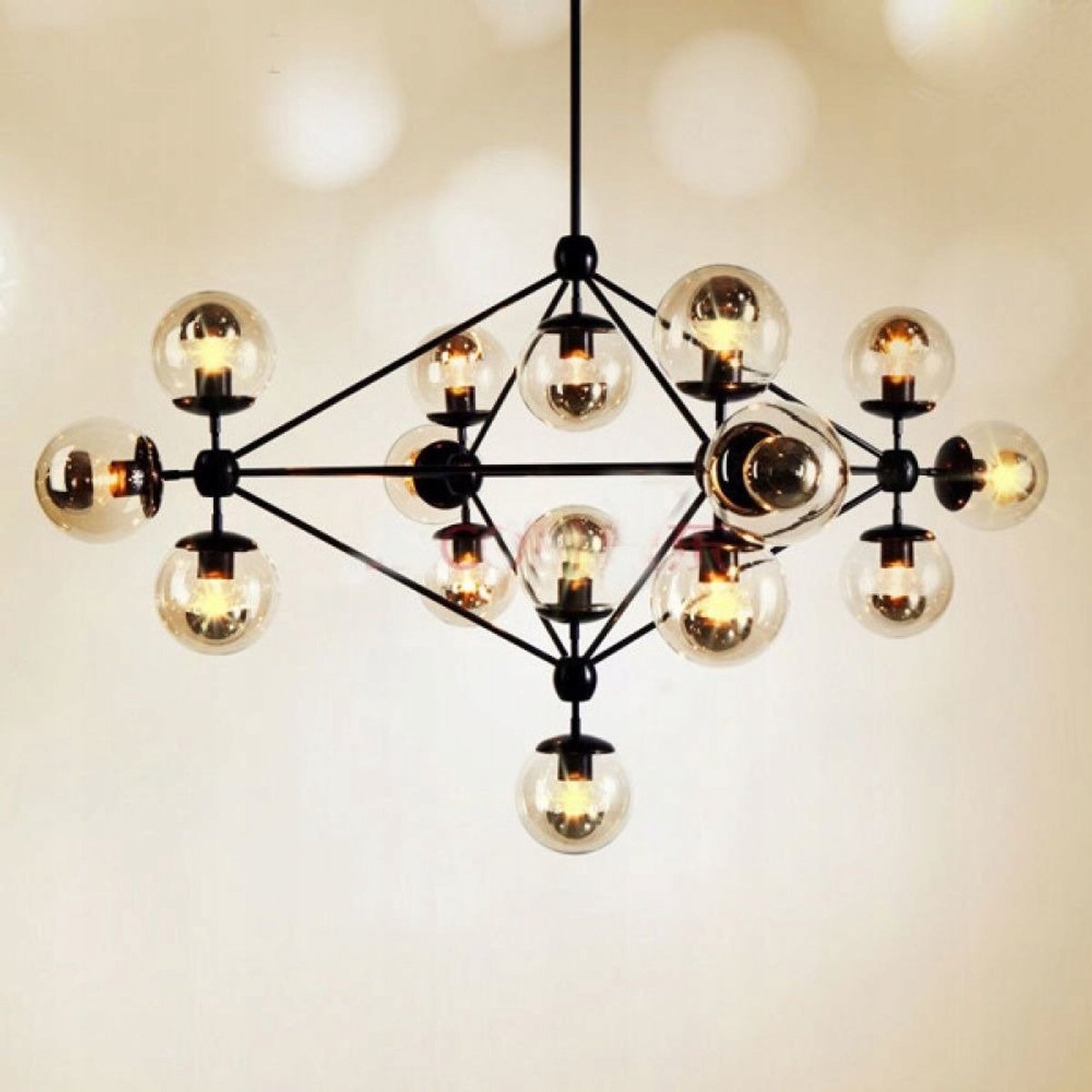 ASTRIFERO-15 Hanglamp ST-9047-15 - Modern Design Zwart/Amber