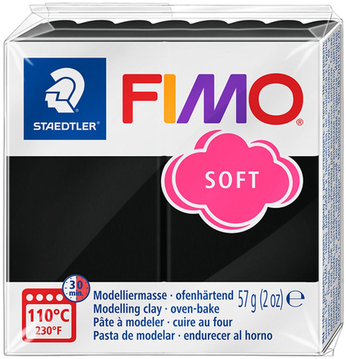 FIMO soft 8020 - ovenhardende boetseerklei - standaard blokje 57g - zwart — afbeelding 11