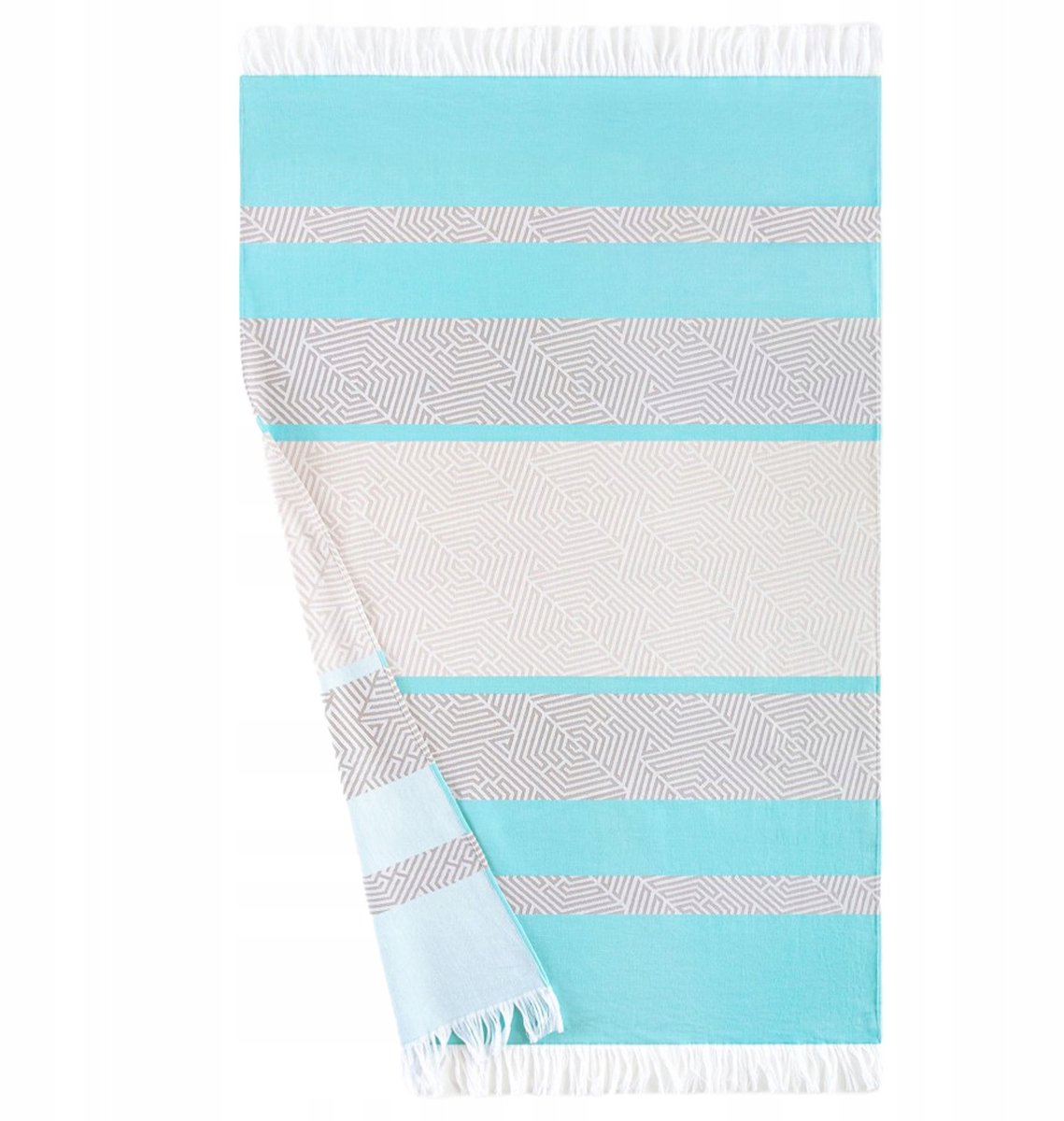 Fouta Strandlaken/Saunadoek Malaga Turquoise 100x160cm - 100% Egyptisch Katoen