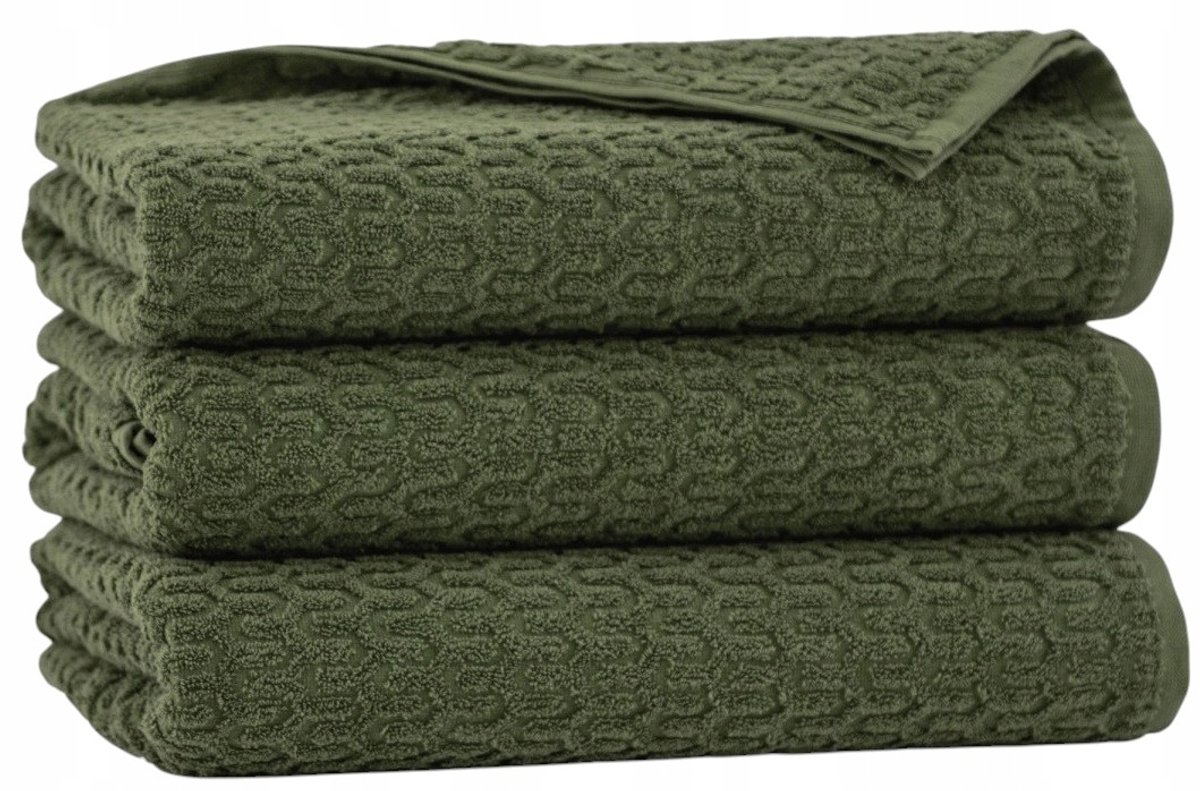 Zwoltex Badhanddoek Craft Groen 70x140cm 450g/m² Katoen