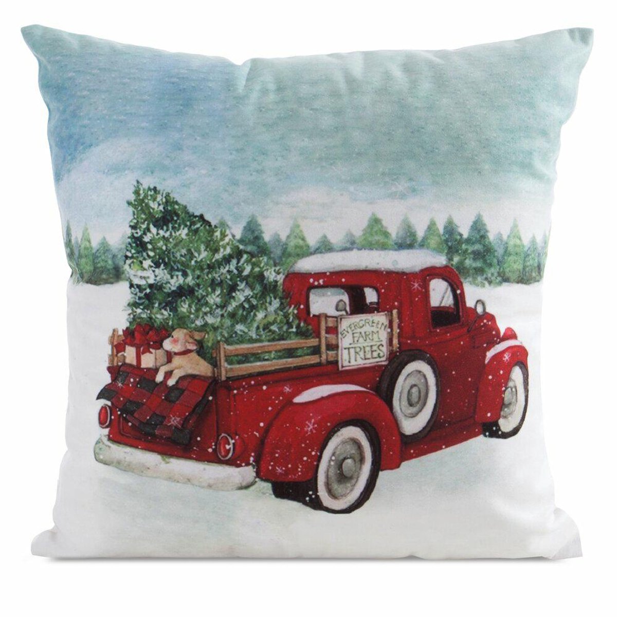 Kerst Kussenhoes 45x45cm Auto Decoratief met Rits