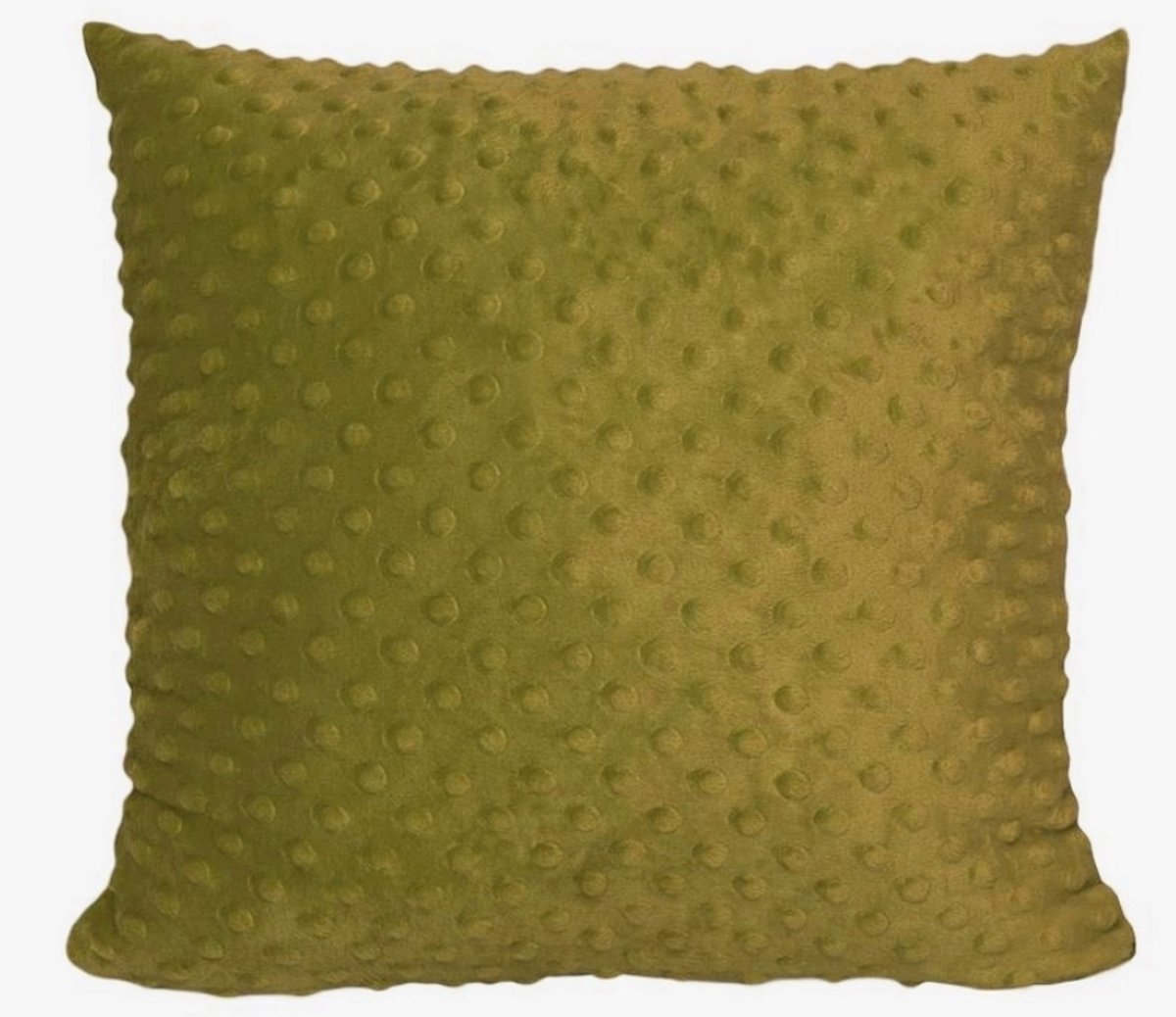 Minky Kussenhoes 40x40 cm - Zacht Pluche met Stippen - Olijfgroen