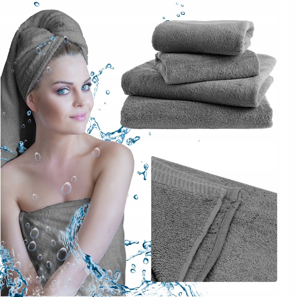 Luxe Katoenen Handdoekenset 4 Stuks - Zacht & Absorberend