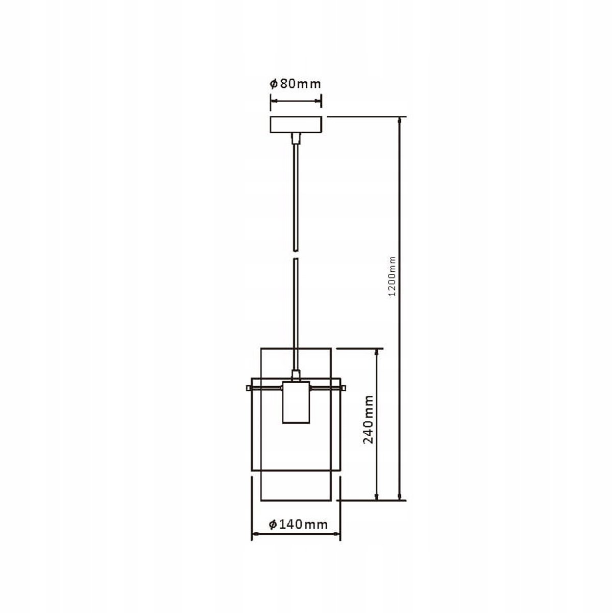 Savona 1 Hanglamp - Stijlvol Glas en Metaal (E27)