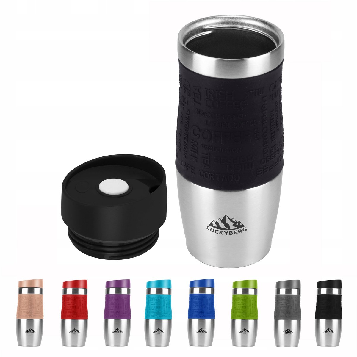 LUCKYBERG Thermosbeker 400ml - RVS, Lekvrij & Warmhoudend