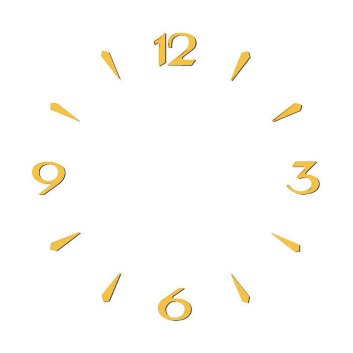 Cijferset Arabische cijfers + wiggen messing gepolijst geel L:12mm