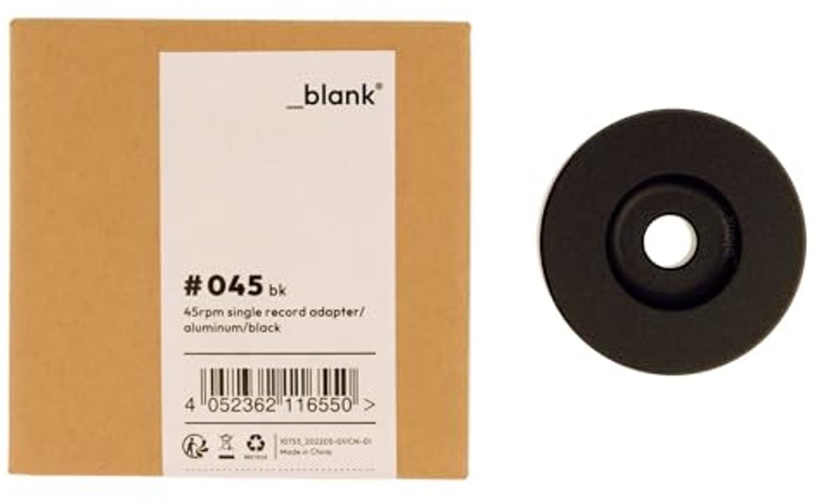 45 RPM Single Adapter voor 7 inch Platen - Aluminium 3.5cm - Zwart