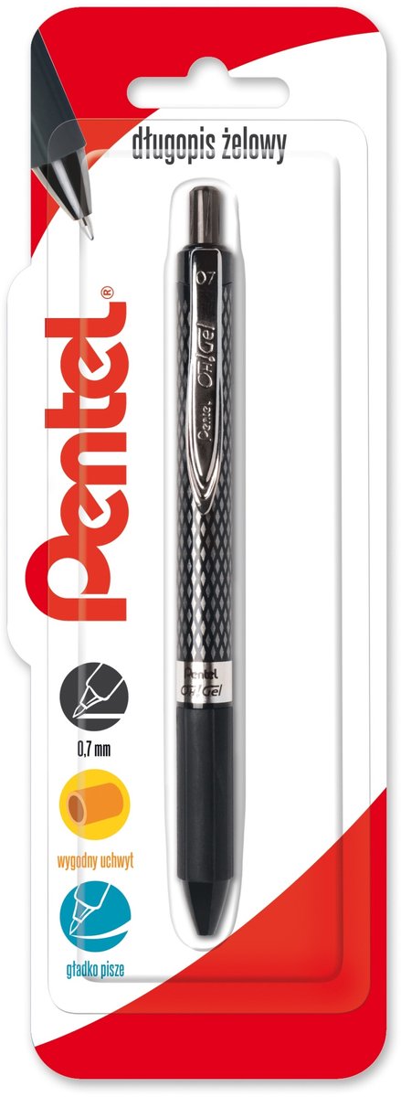 Pentel K497 Gelpen Zwart 0.7mm - Comfortabele Grip & Vloeiende Inkt