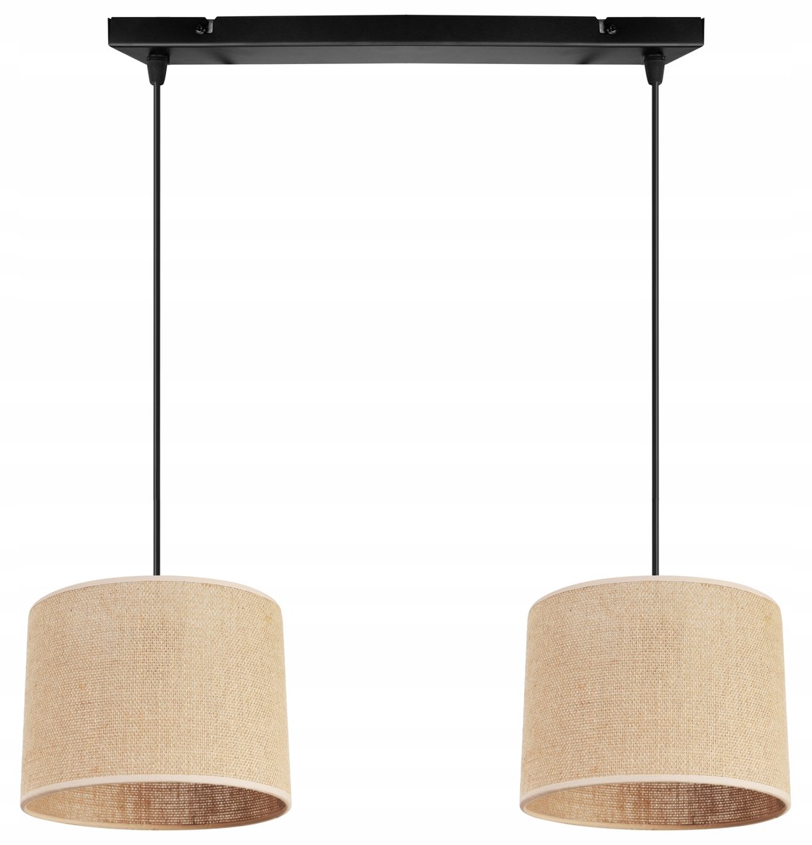 Hanglamp Jute Boho - Zwart/Wit/Beige - E27 - Max 90cm