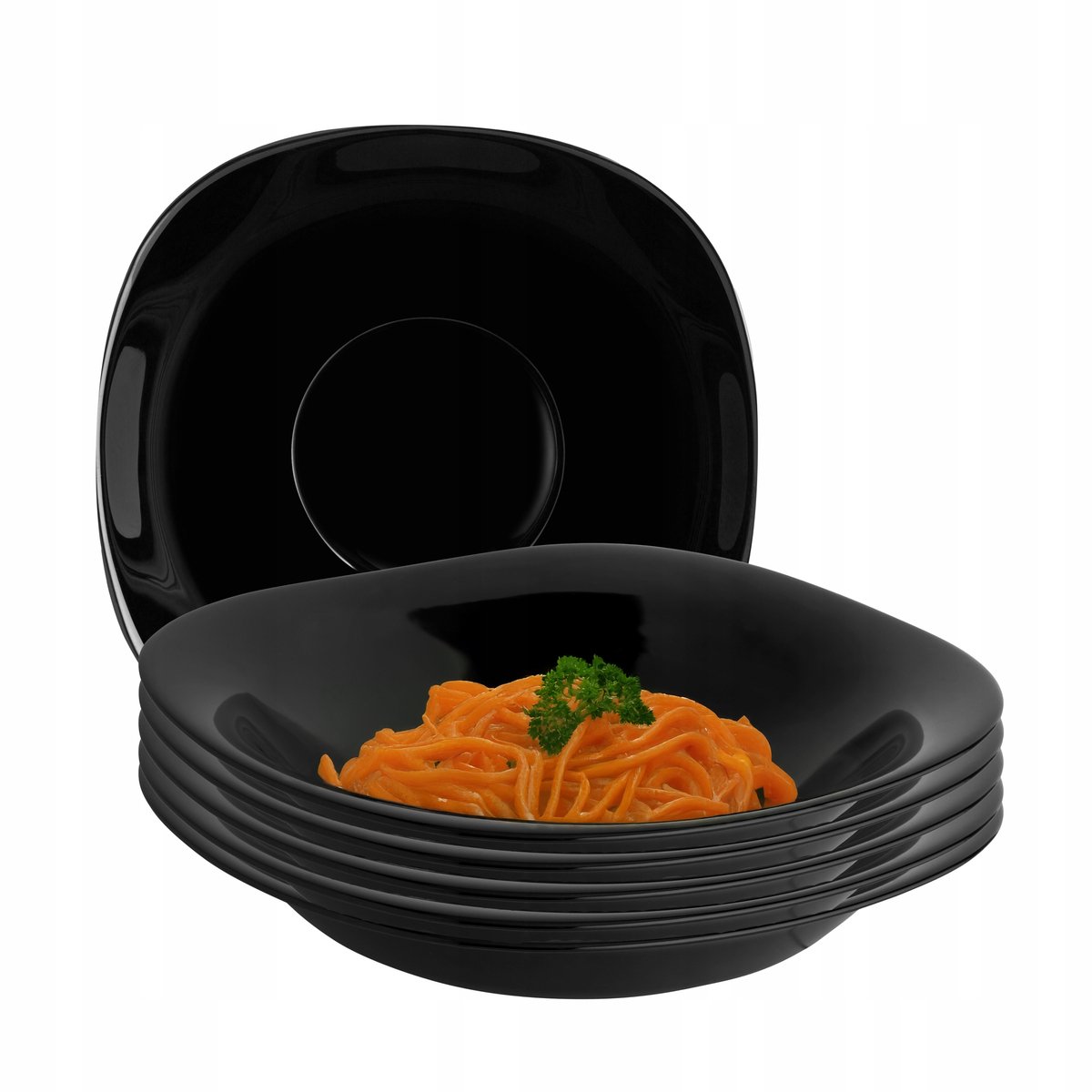 Altom Design Black Harmony Diepe Borden 22,5 cm - 6 Stuks