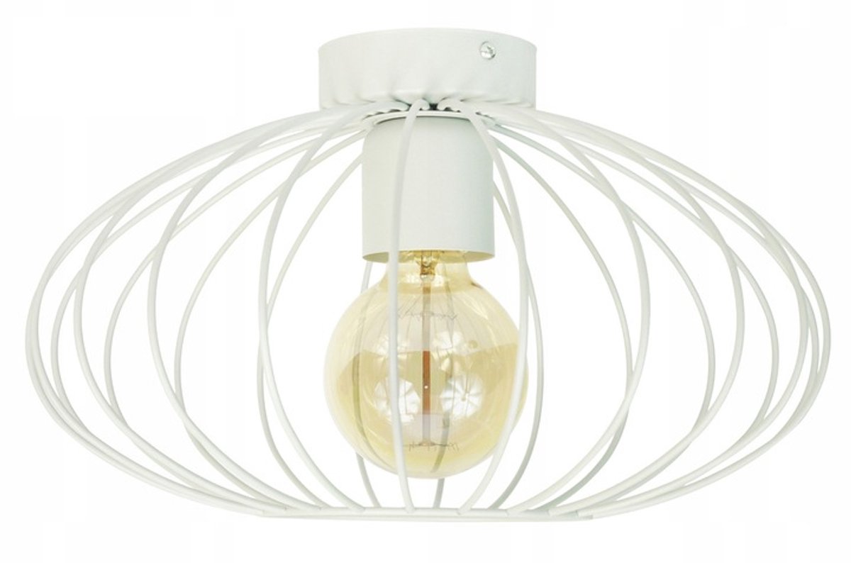 Loft Plafond Lamp Elipsa 35cm E27 Metaal Draadkap Zwart