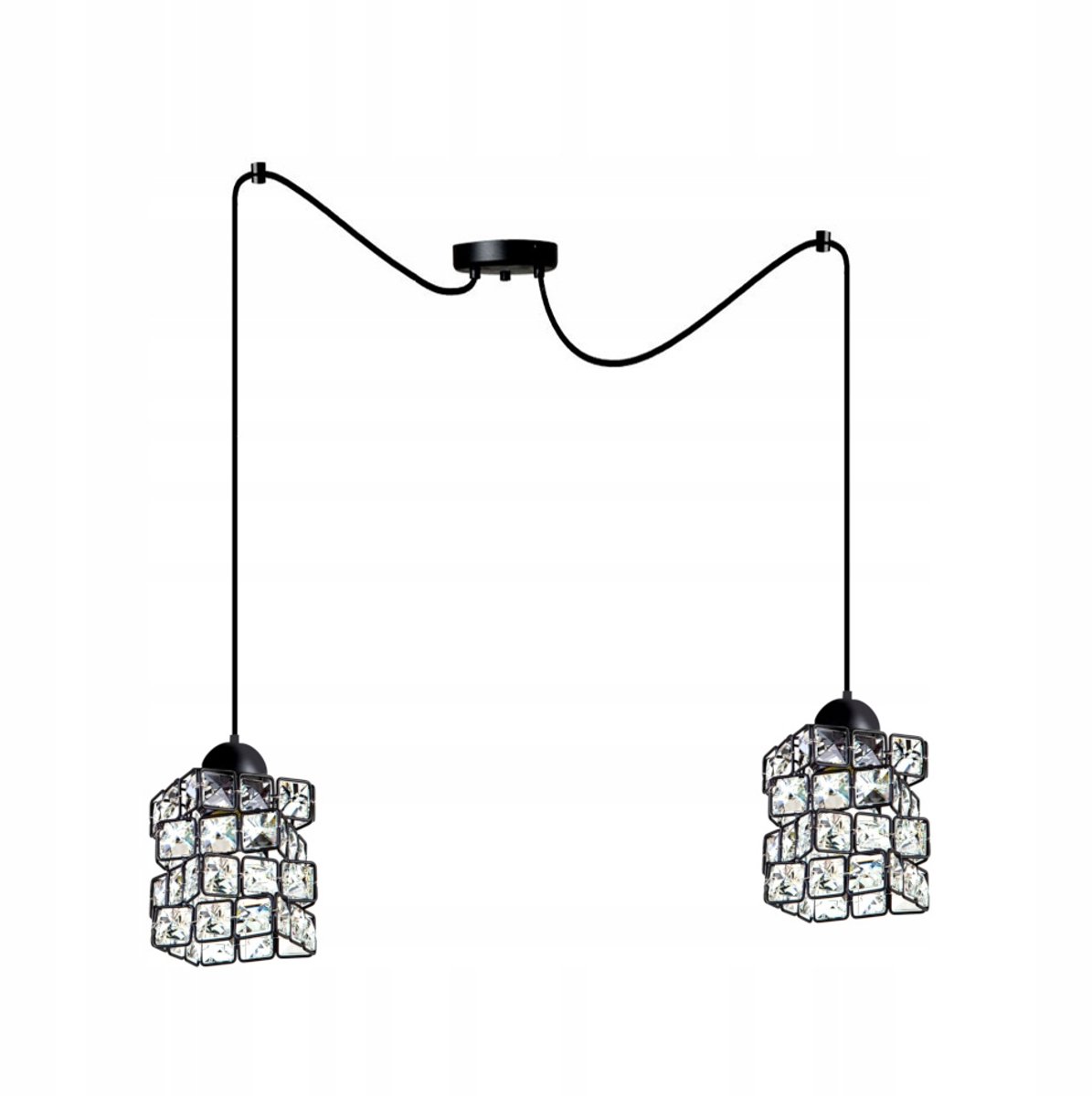 SPELL Kristallen Hanglamp Zwart E27 2 Lichts