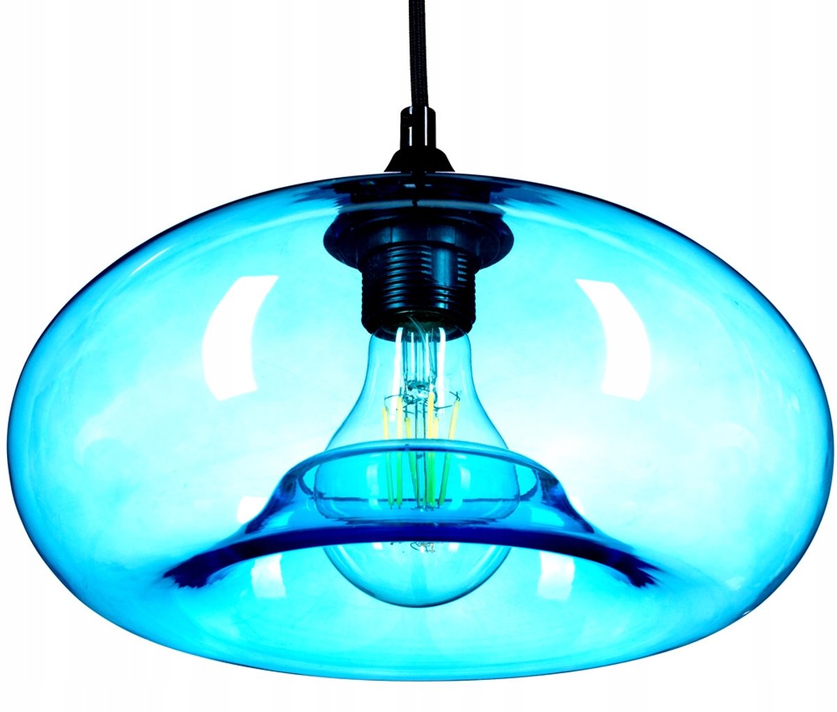 Cairo Blauwe Glazen Hanglamp - Stijlvol en Verstelbaar