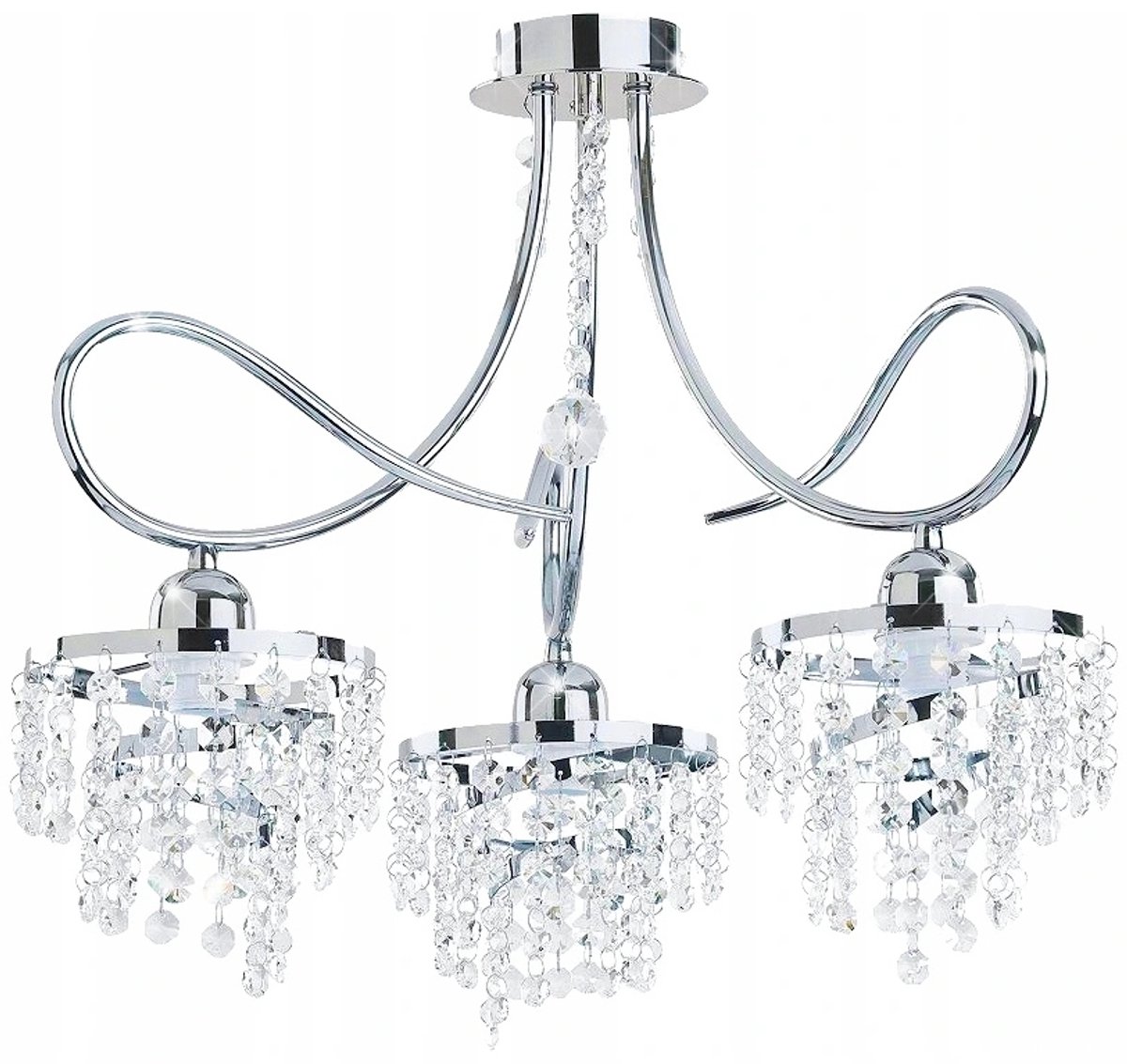 TINA 3 Hanglamp Kristal Chroom E27 Glamour Verlichting