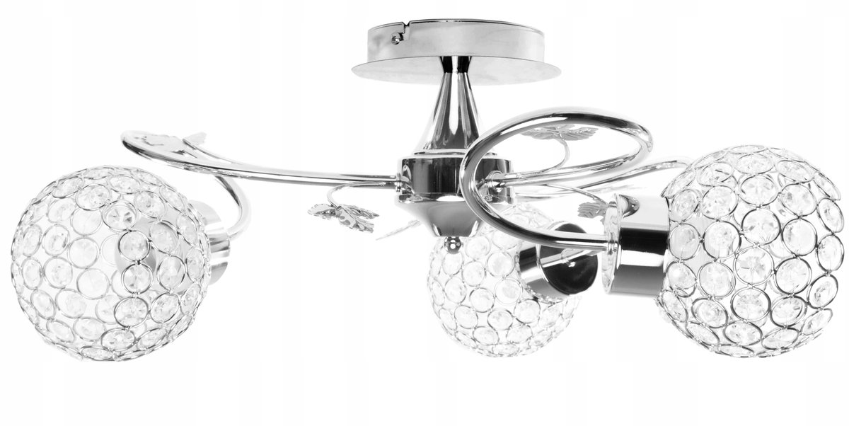Kristallen Plafondlamp Chroom - Stijlvolle Hanglamp met 3xE27 Fitting