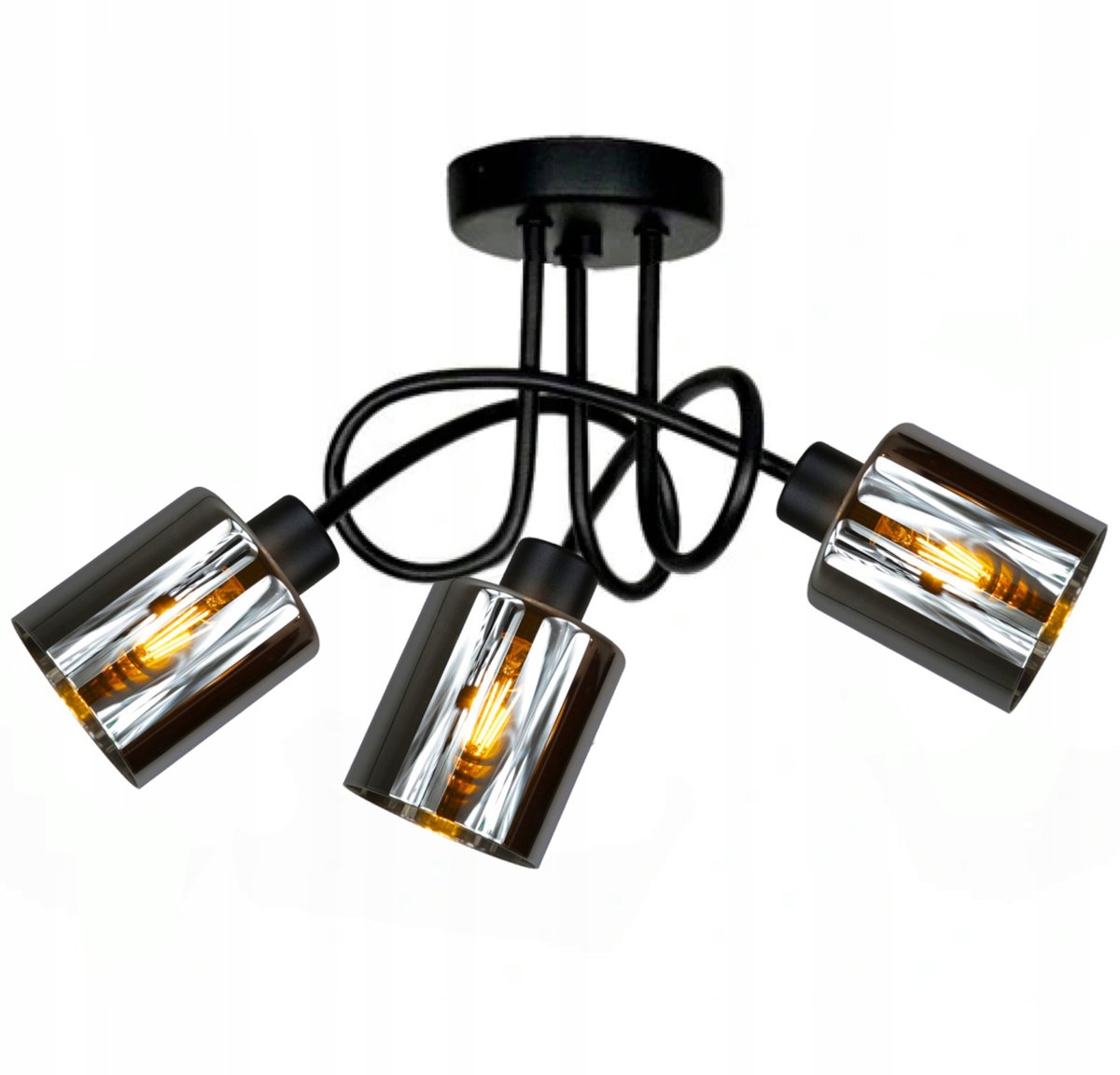 Zwarte hanglamp GREAT 4-402KK LED, 3x E27, zwart metaal