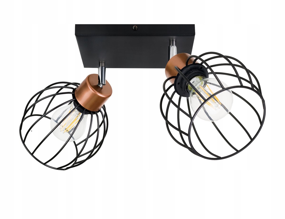 Loft Plafond Lamp met 2 Lichtpunten, E27 Fitting, Verstelbaar