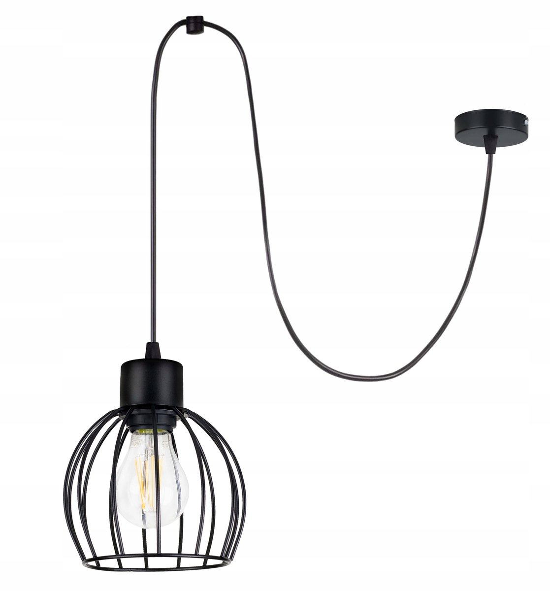 Hanglamp Zwis Loft E27 Spinnenkop met Kogelkap Zwart