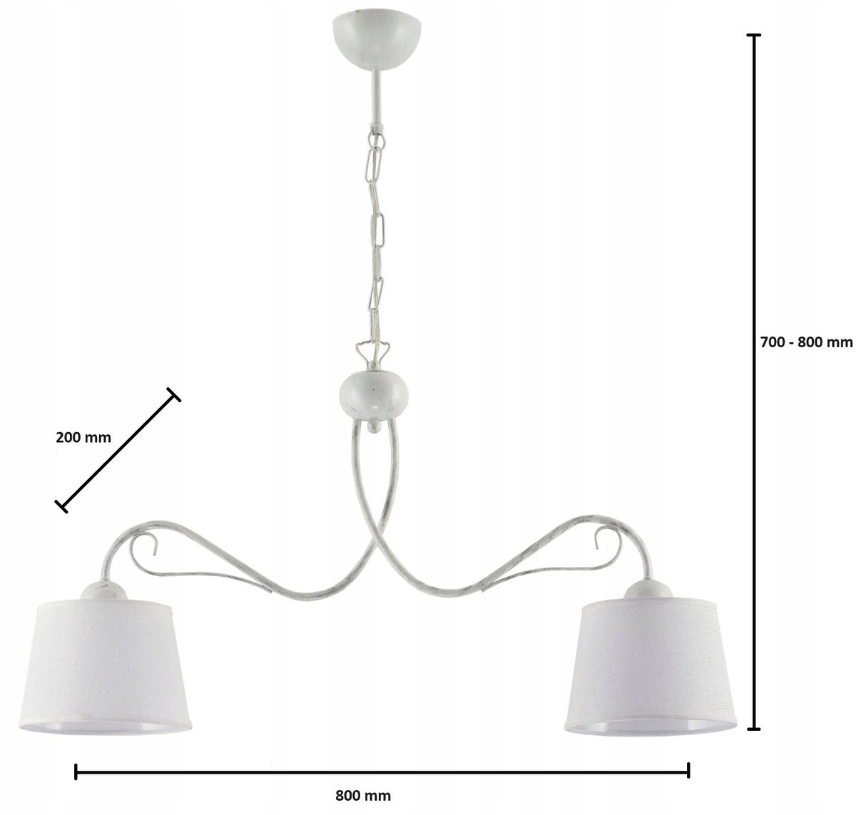 Kamelia Hanglamp Wit Metaal 2-Lichts E27