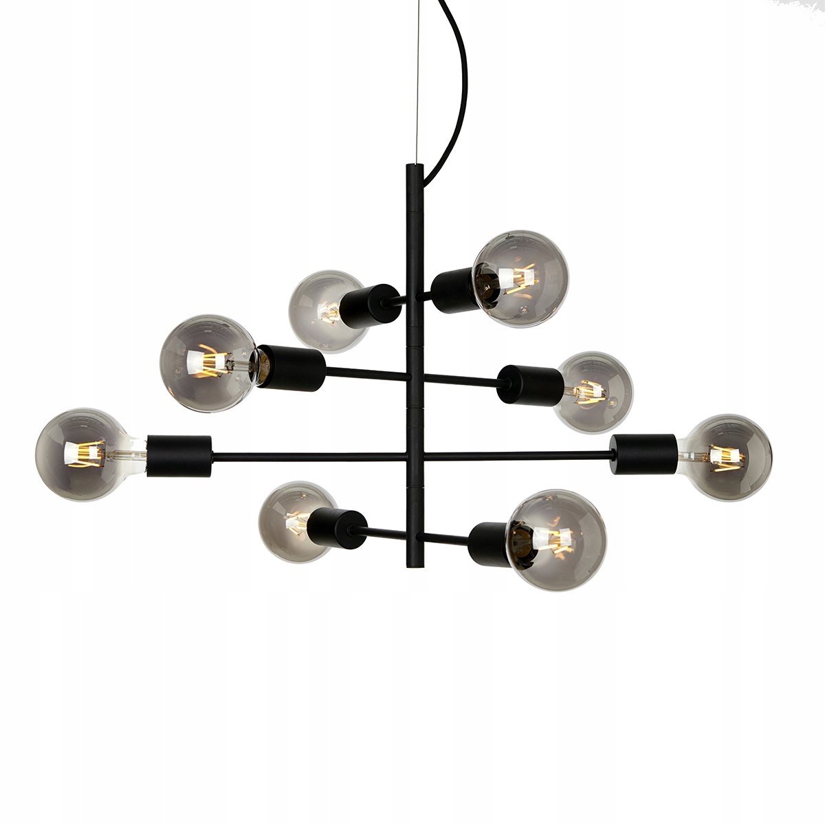 PORTEL PND-02431-8-BL Hanglamp - Zwart Metaal, 8xE27, 40W
