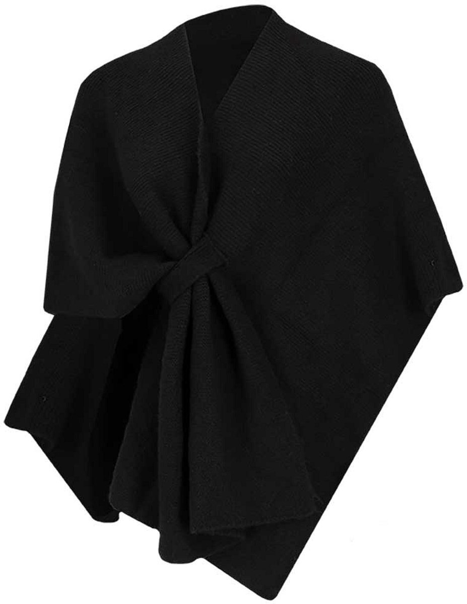Dames poncho one Zwart