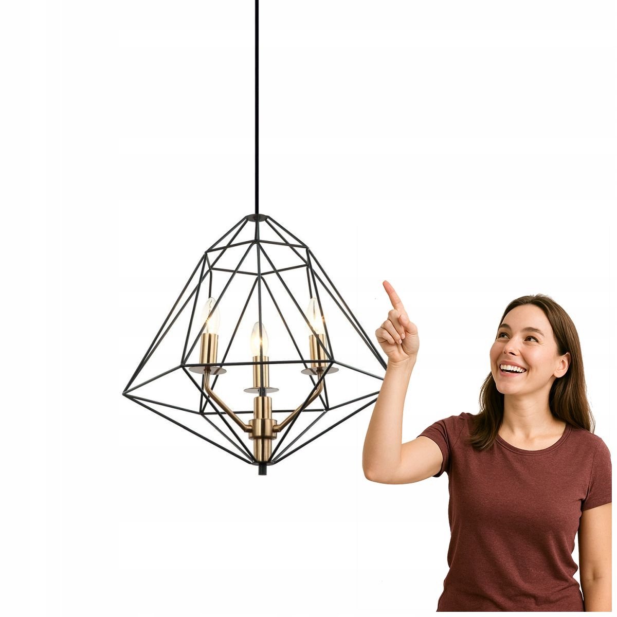 Maresmo Hanglamp Zwart/Goud 3-Lichts E14 - Stijlvol & Industrieel