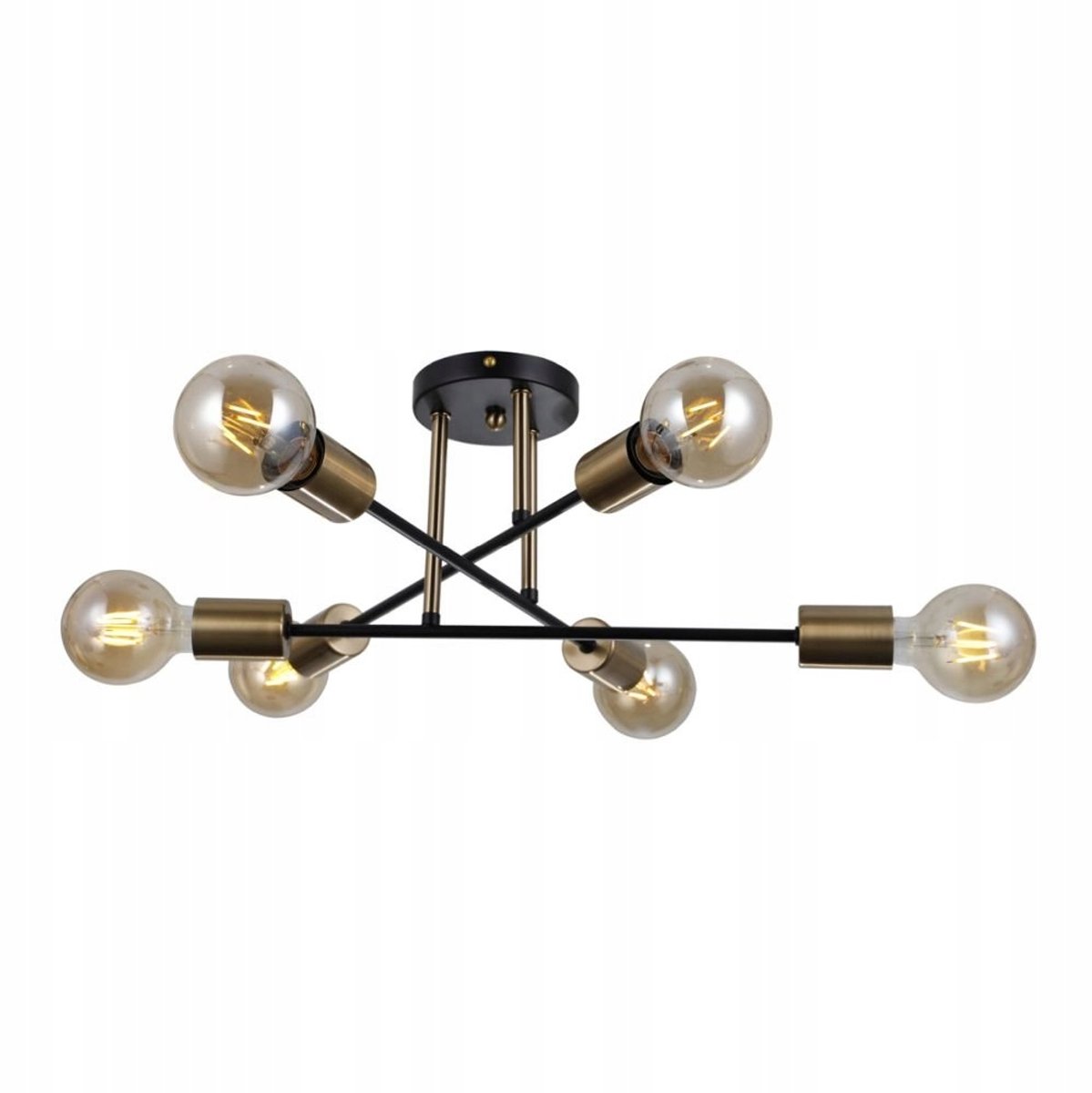 FORMIO Hanglamp Zwart Messing E27 6x40W - Stijlvolle Verlichting