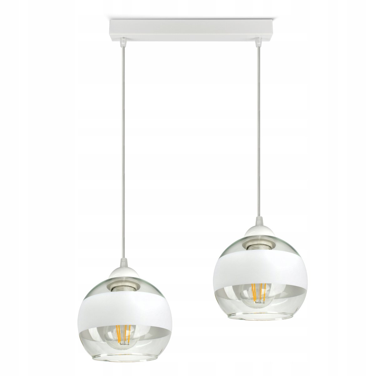 Hanglamp Witte Glazen Bollen LED E27 Max 60W - Stijlvol en Modern