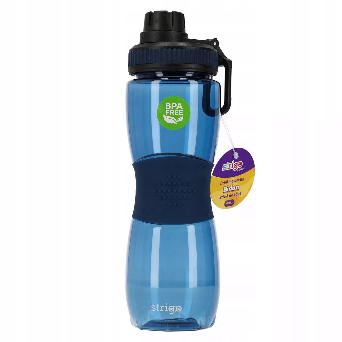Strigo Bidon met Antislip Grip - Marineblauw - 600ml