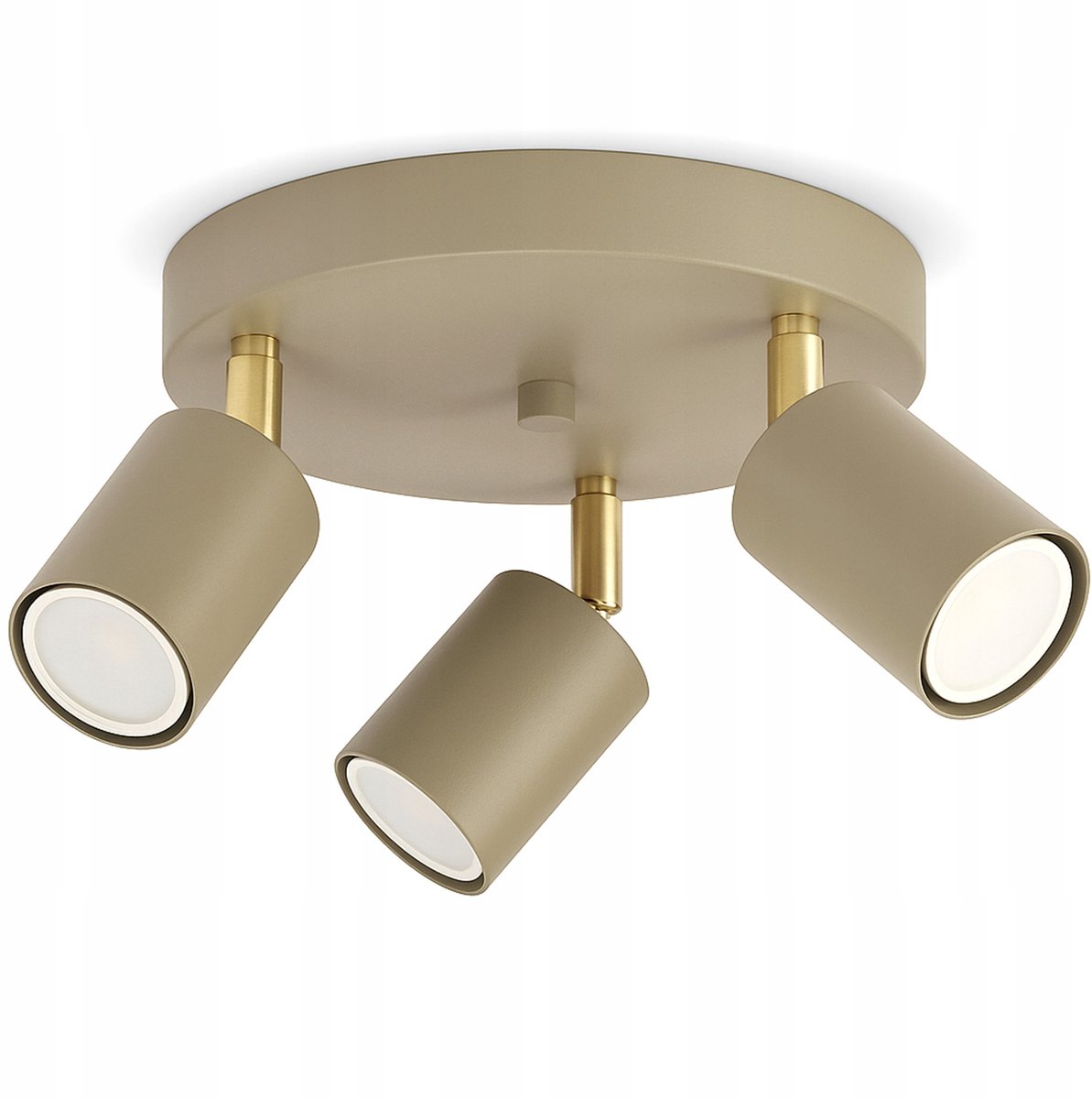 Luxe Plafondlamp Beige Goud GU10 LED 3 Spots 856-EG3