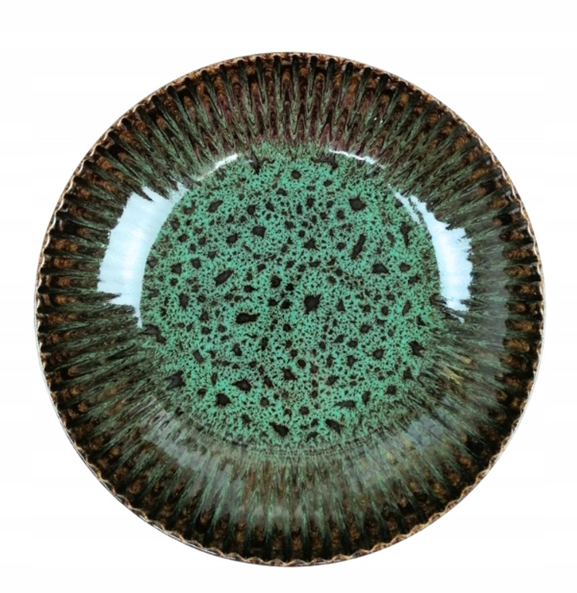 Lubiana Stoneware Diep Bord Jade 22cm - Uniek Groen Keramiek